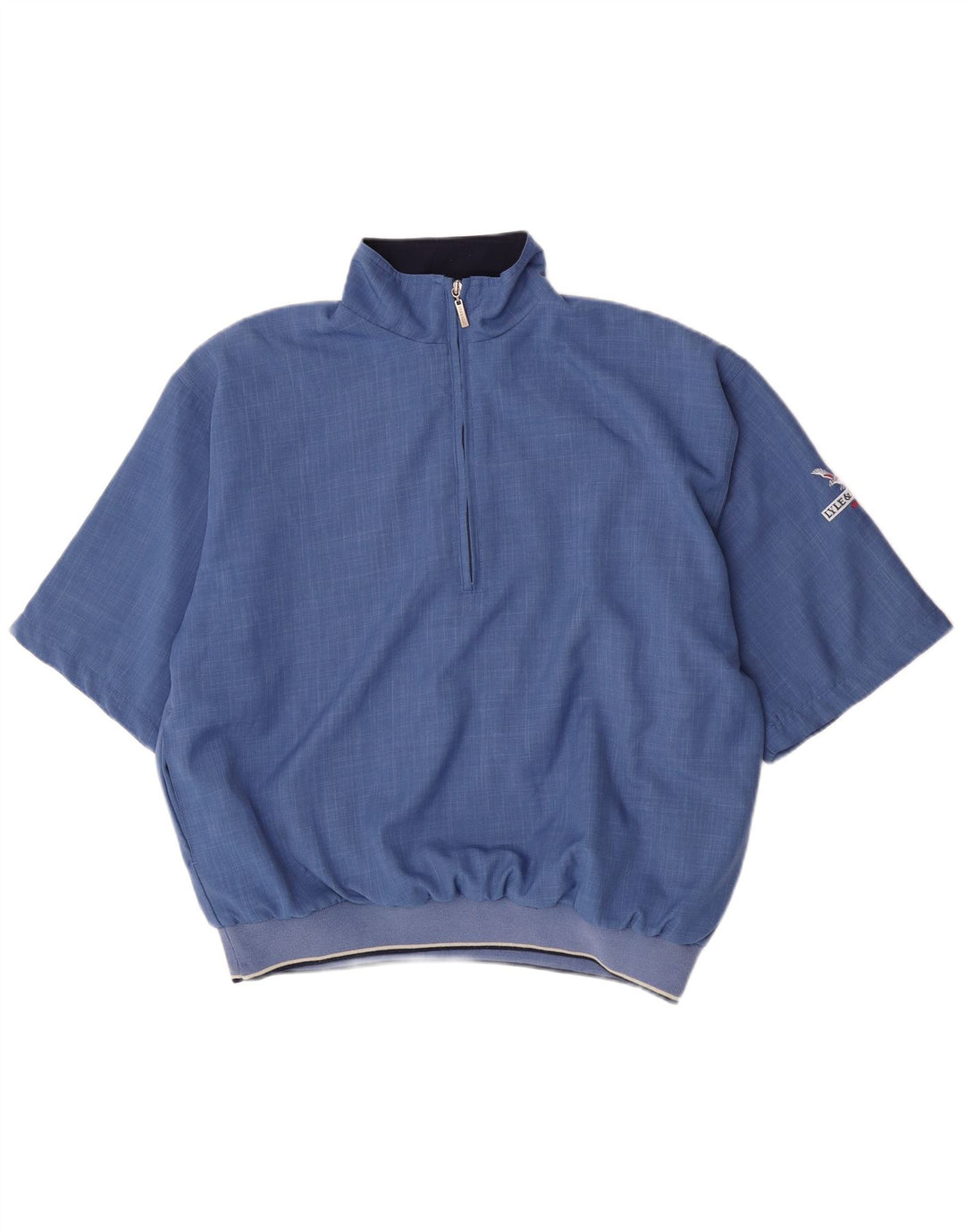 Lyle & Scott Maglia da tuta pullover da uomo a maniche corte con zip e collo Blu medio