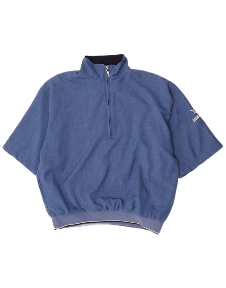 Lyle & Scott Maglia da tuta pullover da uomo a maniche corte con zip e collo Blu medio