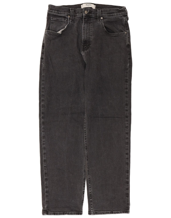 Jeans dritti larghi da uomo Hollister W32 L30 poliestere nero