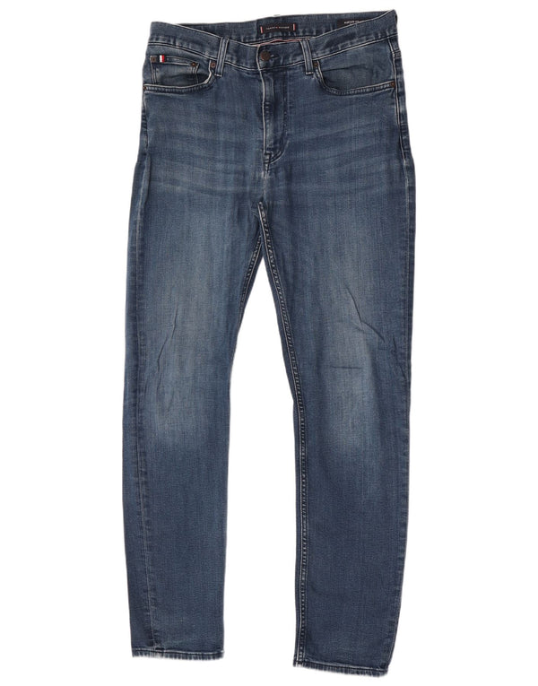 Jeans dritti slim fit Tommy Hilfiger da uomo Bleecker W32 L32 cotone blu