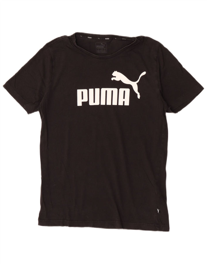 T-shirt grafica da uomo Puma Top in cotone nero medio