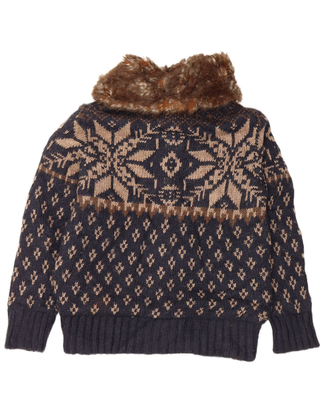 Maglione cardigan da uomo Zara medio blu navy acrilico Fair Isle