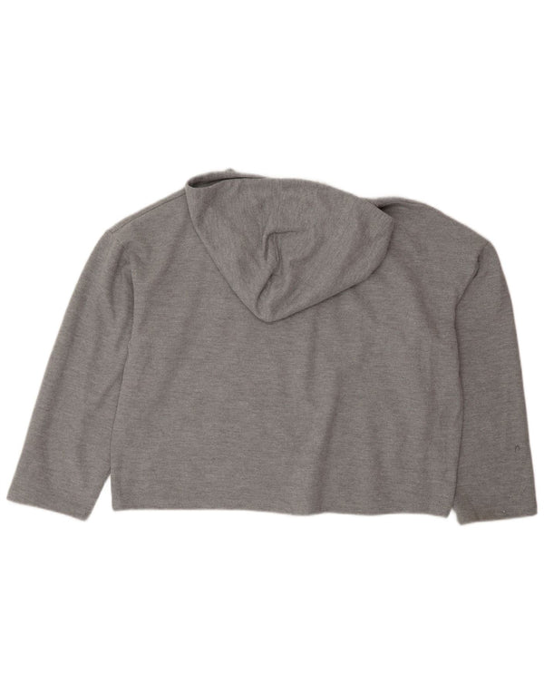 Top oversize con cappuccio da donna Zara a maniche lunghe UK 14 Grigio medio maculato