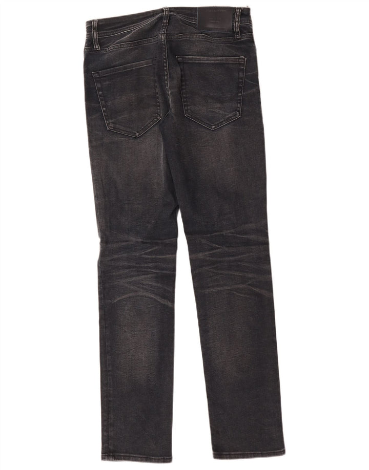 Jack & Jones Uomo Tim Slim Jeans W30 L32 Cotone Nero