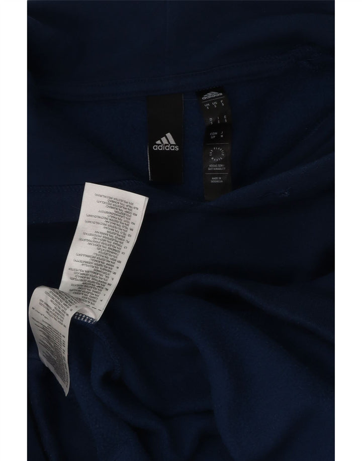 Felpa con cappuccio da uomo Adidas Small in cotone blu navy