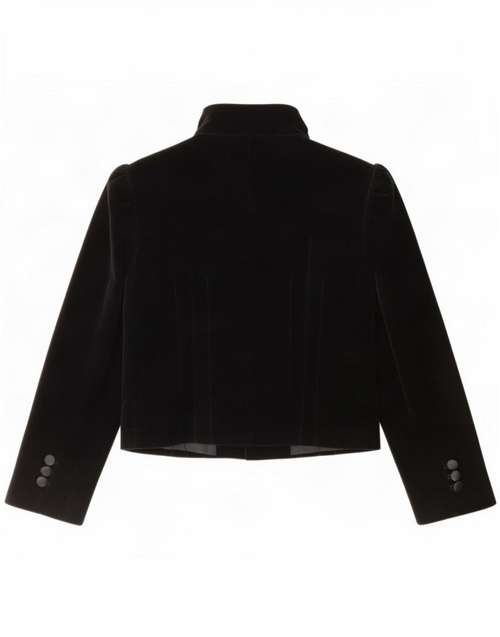 Giacca blazer vintage da donna a 6 bottoni UK 14 cotone nero medio