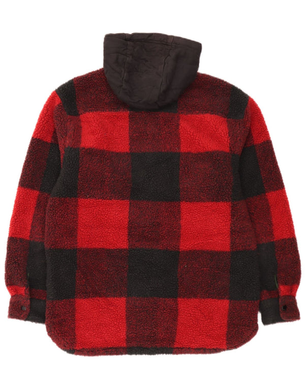 Levi's - Camicia in flanella da boscaiolo con cappuccio, piccolo motivo a quadri rossi