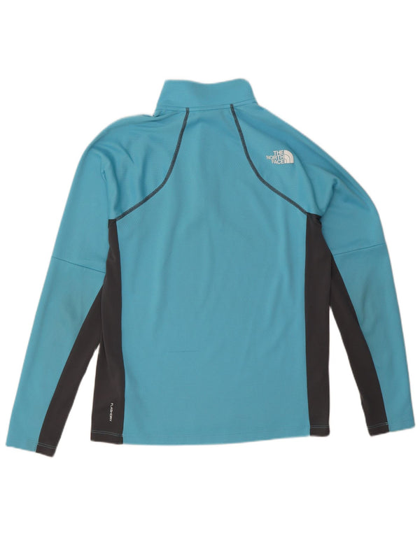 The North Face Uomo Pullover con zip sul collo Tuta da ginnastica Top Small Blu Colourblock