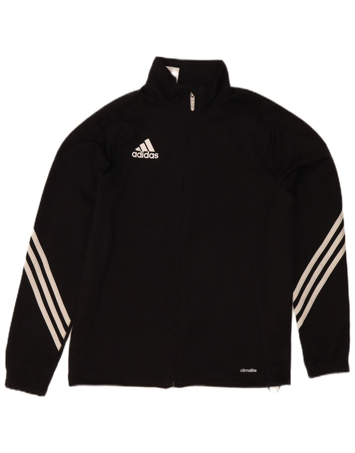 Giacca superiore della tuta Adidas Climalite da ragazzo 13-14 anni in poliestere nero