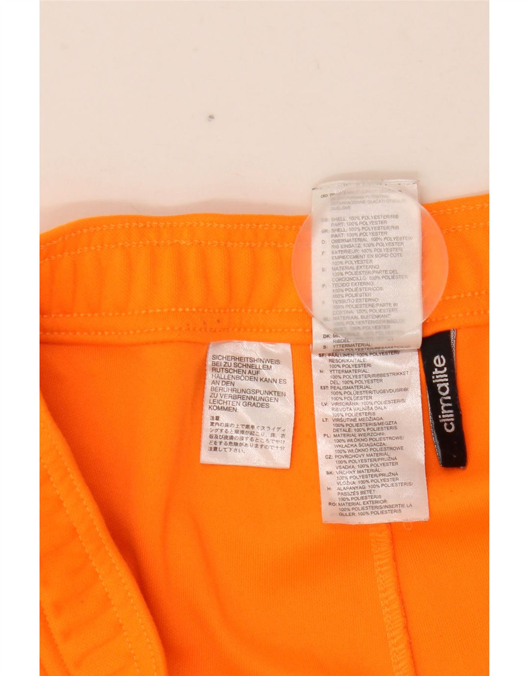 Pantaloni da tuta ADIDAS Climalite da uomo XL Poliestere color block arancione