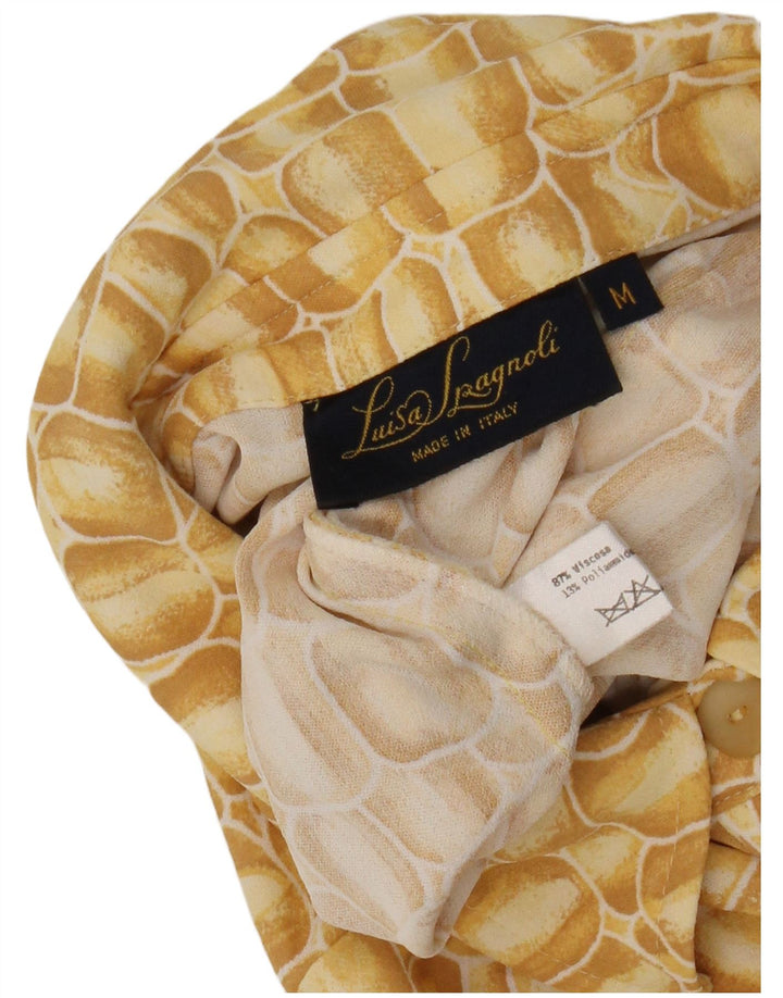 Abito camicia pullover da donna Luisa Spagnoli UK 14 Giallo medio geometrico