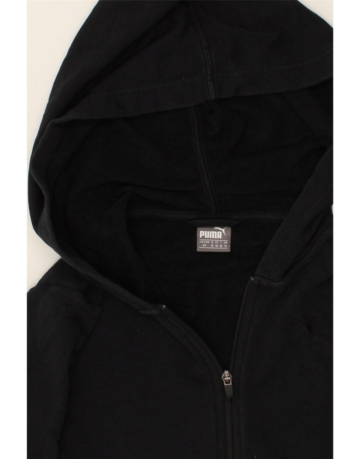 PUMA Womens Zip Hoodie Sweater UK 10 Small Black | Vintage Puma | Thrift | Second-Hand Puma | Used Clothing | Messina Hembry 