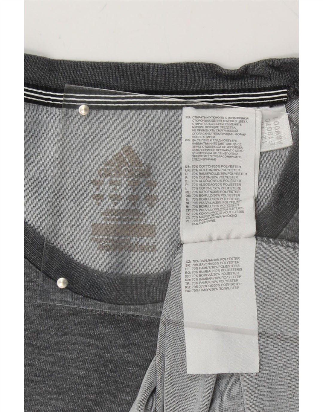 ADIDAS Womens T-Shirt Top UK 14 Medium Grey Cotton Vintage Adidas and Second-Hand Adidas from Messina Hembry 