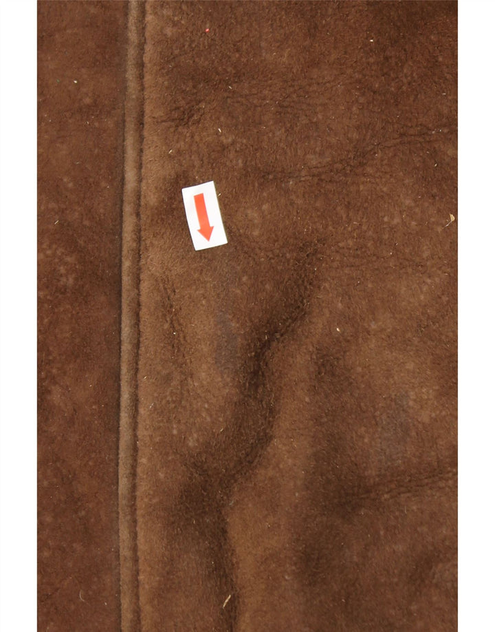 VINTAGE Womens Shearling Coat UK 14 Medium Brown Vintage Vintage and Second-Hand Vintage from Messina Hembry 