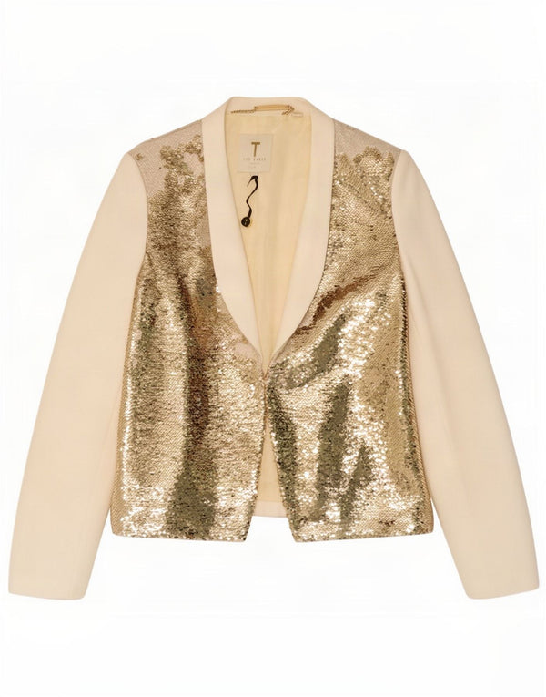 Giacca blazer aperta da donna Ted Baker taglia 3 colore medio bianco sporco