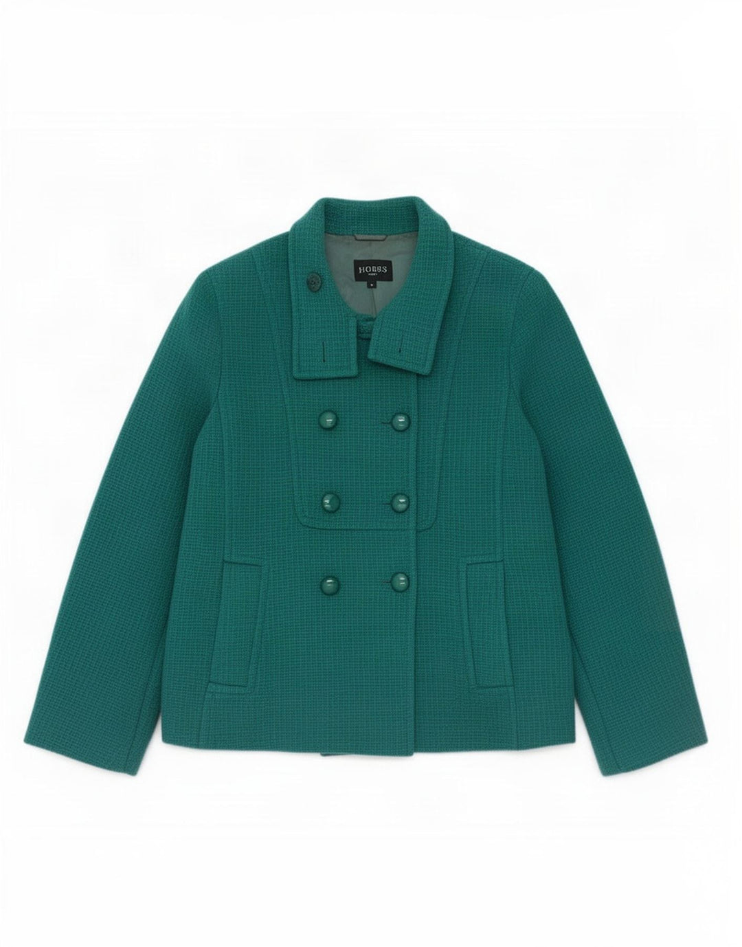 Cappotto da marinaio da donna Hobbs UK 14 grande lana verde