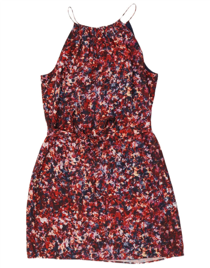 Abito tubino senza maniche Dkny da donna con motivo astratto UK 14 grande rosso