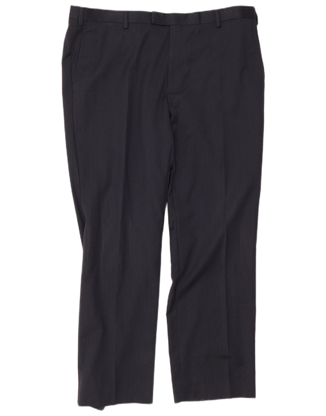 Pantaloni da completo da uomo Marks & Spencer Autograph W40 L31 blu navy a righe