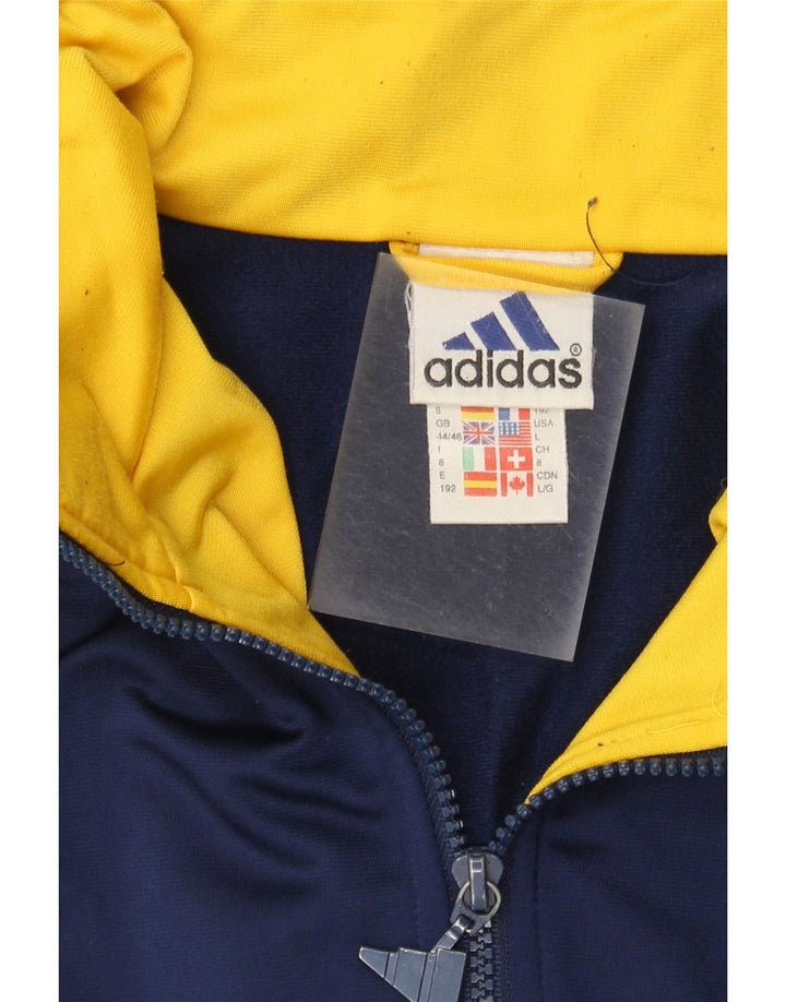 Giacca da tuta da uomo Adidas UK 44/46 Large Blu Navy Colourblock