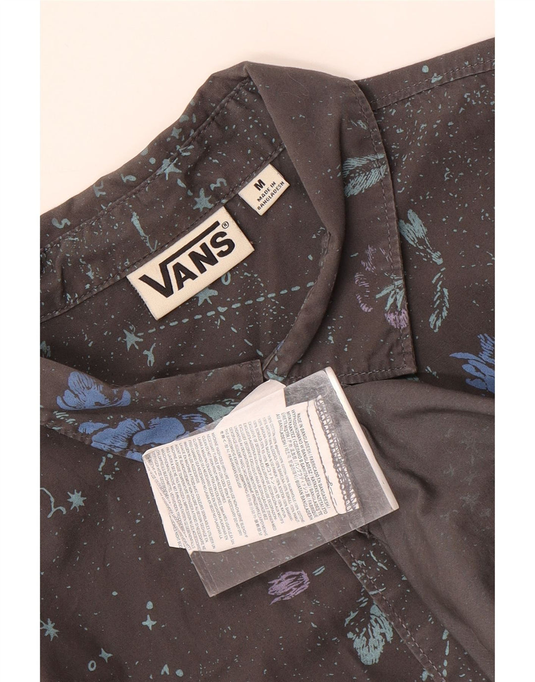 Camicia a maniche corte da uomo VANS in cotone floreale grigio medio