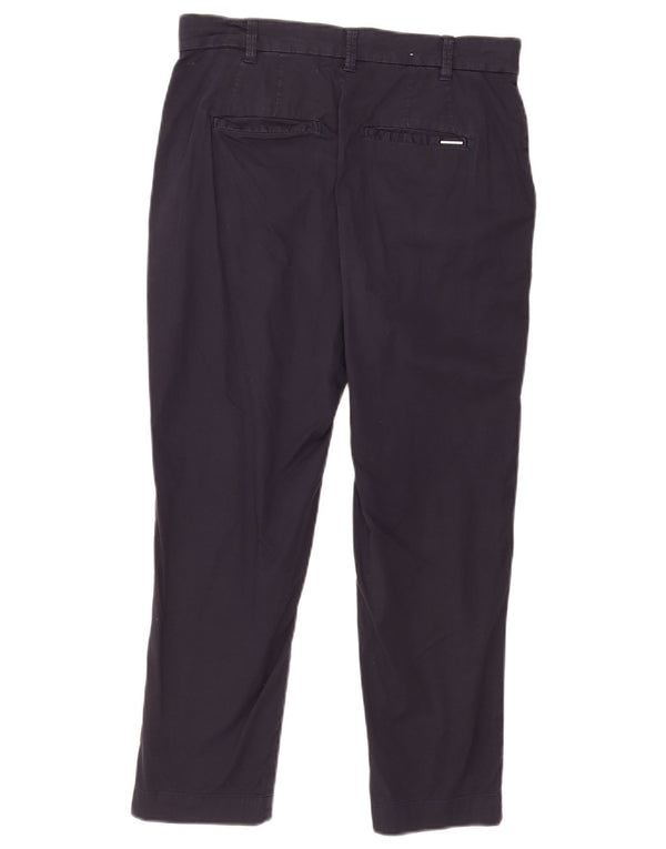 Pantaloni chino dritti corti da donna Guess medi W28 L24 cotone blu navy