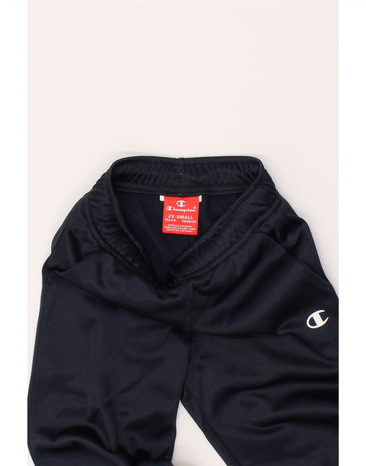 CHAMPION Boys Tracksuit Trousers Joggers 3-4 Years 2XS Navy Blue Polyester Vintage Champion and Second-Hand Champion from Messina Hembry 