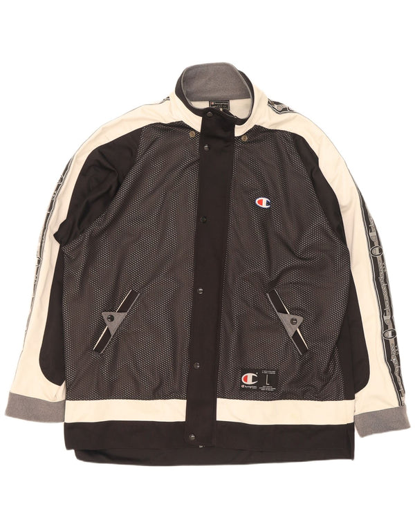 Giacca da tuta grafica da uomo Champion, grande, color block nero