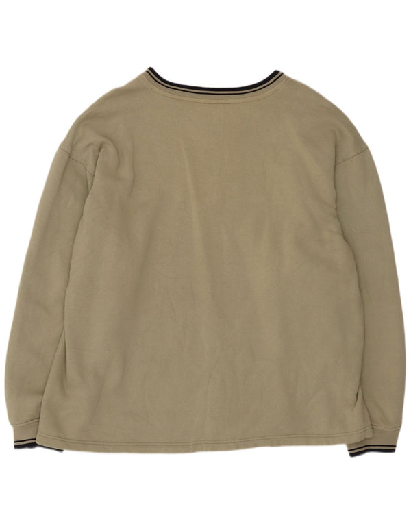 Felpa Fila da uomo con vestibilità regolare grafica, maglione XL, cotone kaki