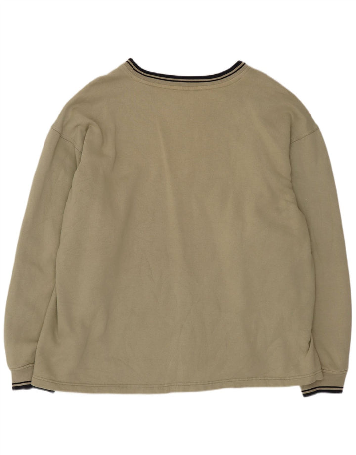 Felpa Fila da uomo con vestibilità regolare grafica, maglione XL, cotone kaki
