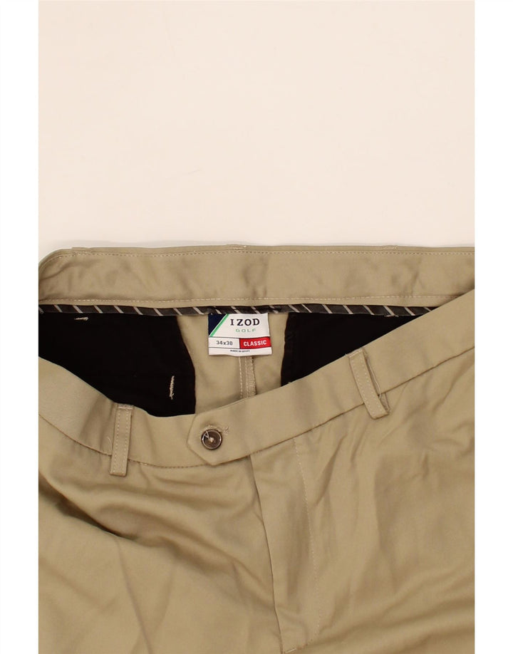 IZOD Mens Straight Suit Trousers W34 L30 Beige Polyester Vintage Izod and Second-Hand Izod from Messina Hembry 