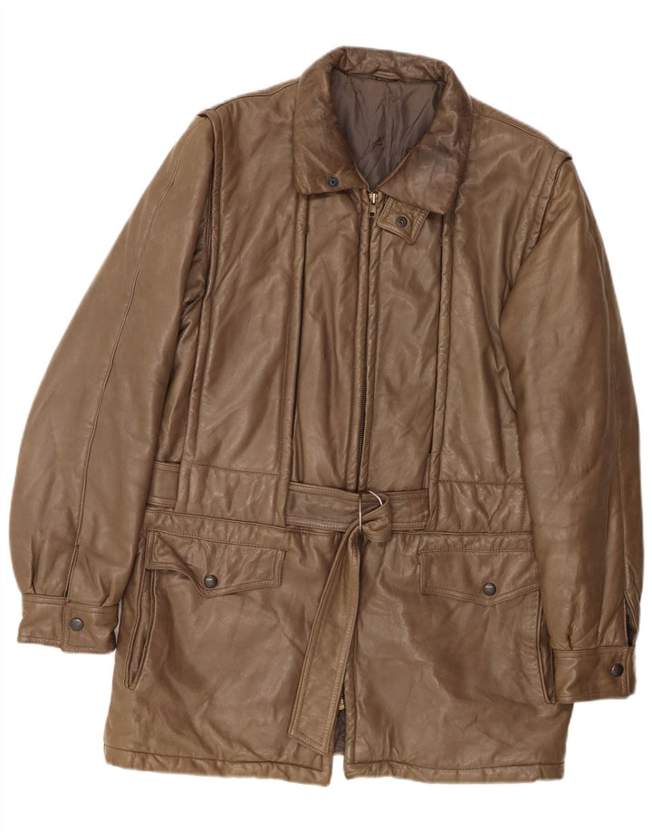 Cappotto in pelle da uomo ROBRIK IT 48 Marrone medio