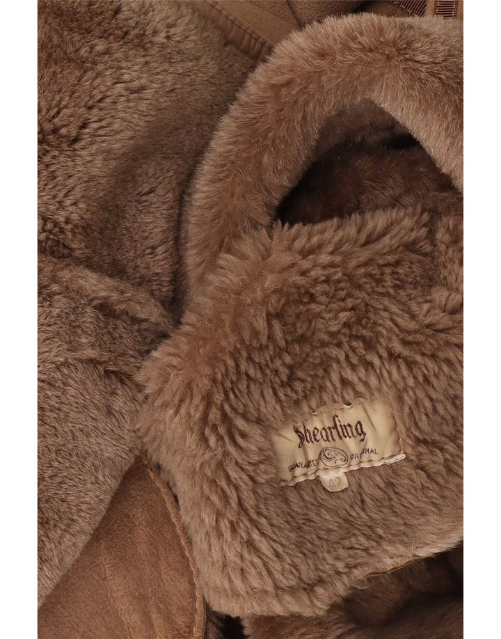 Cappotto in shearling vintage da donna EU 42 grande marrone