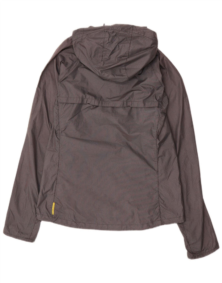 Giacca antipioggia con cappuccio Nike da uomo UK 36 Small Grey Gingham Poliestere