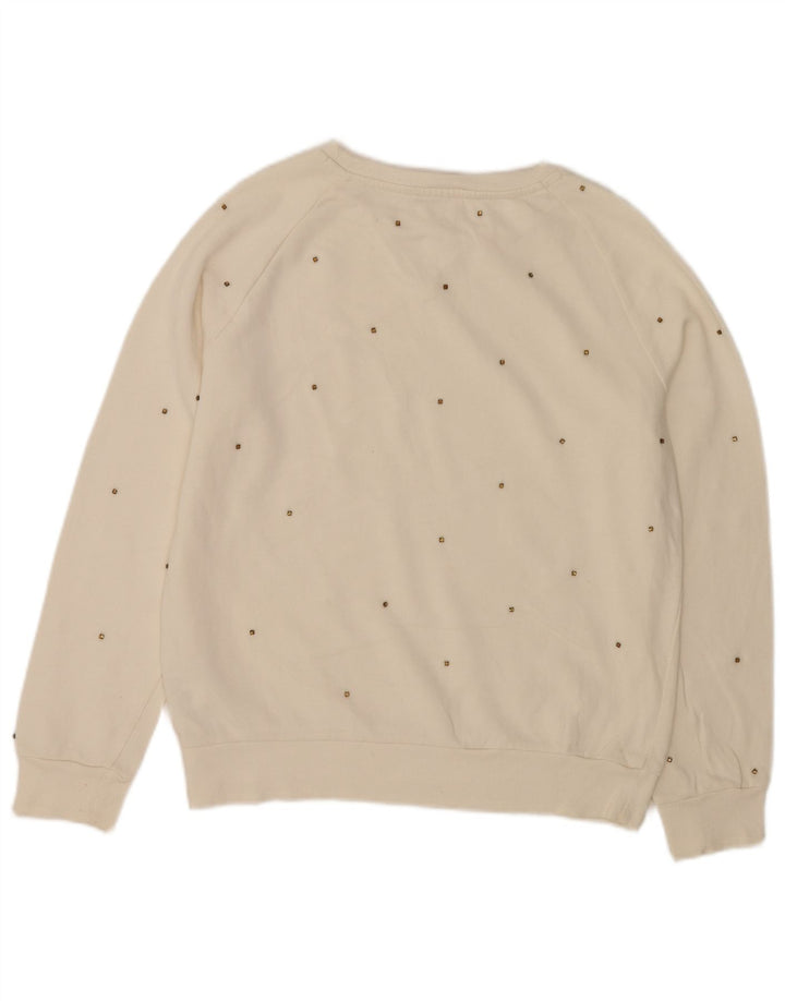 Felpa da donna Zara UK 10 piccola in cotone bianco