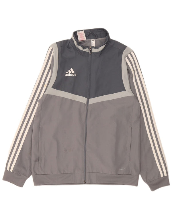 Giacca da tuta Adidas Climalite da ragazzo, 13-14 anni, colore grigio