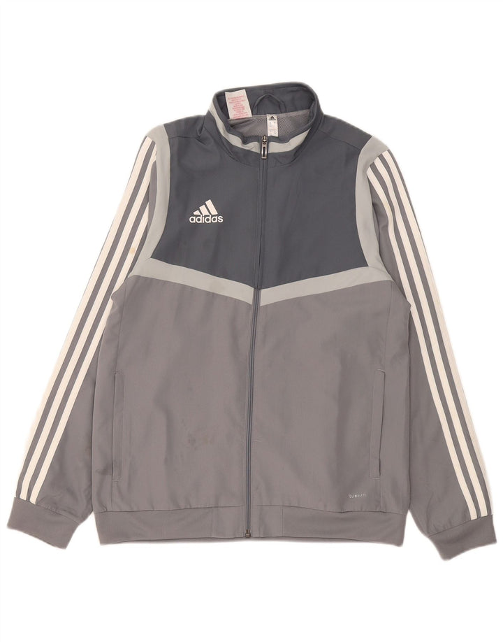 Giacca da tuta Adidas Climalite da ragazzo, 13-14 anni, colore grigio