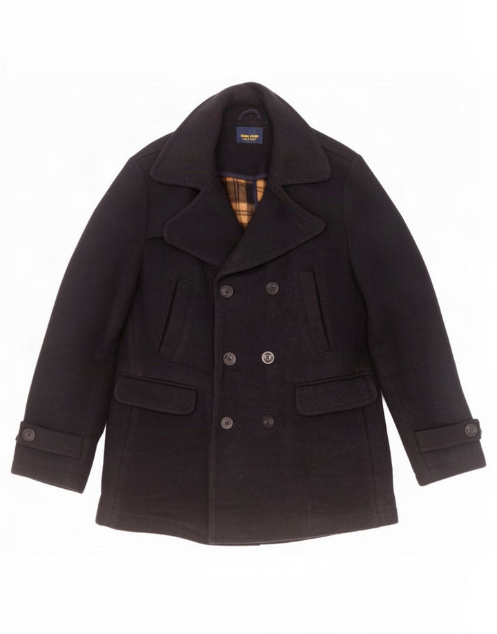 Cappotto da marinaio da uomo Zara UK 42 XL poliestere blu navy