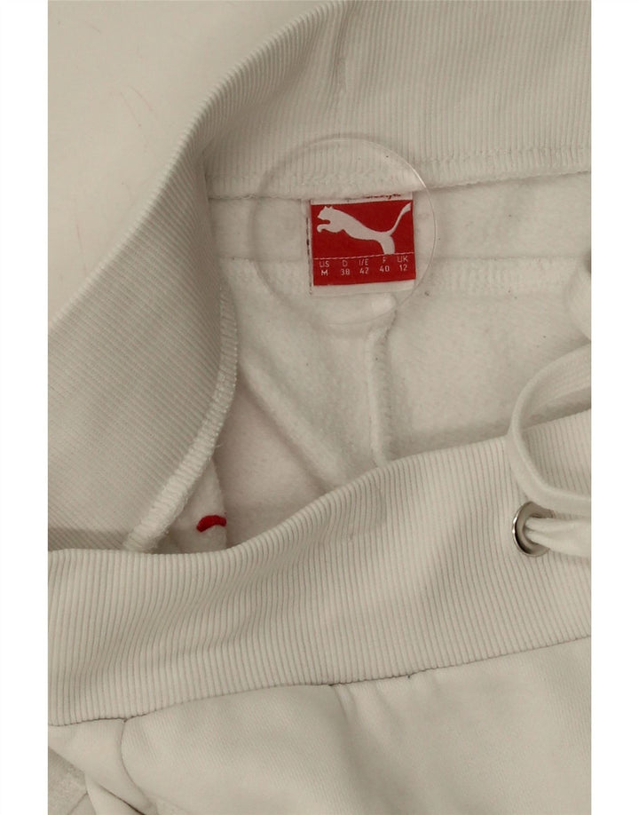 PUMA Womens Graphic Tracksuit Trousers Joggers UK 12 Medium White Vintage Puma and Second-Hand Puma from Messina Hembry 