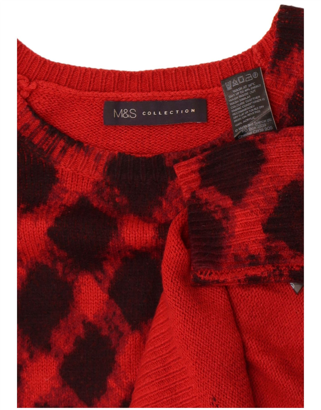 Maglione maglione con scollo a barca da donna Marks & Spencer UK 8 piccolo rosso