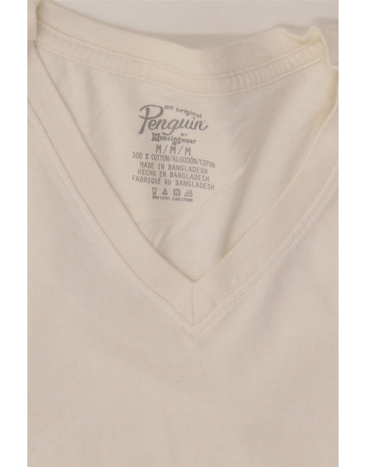 PINGUIN T-shirt da uomo Top in cotone bianco medio