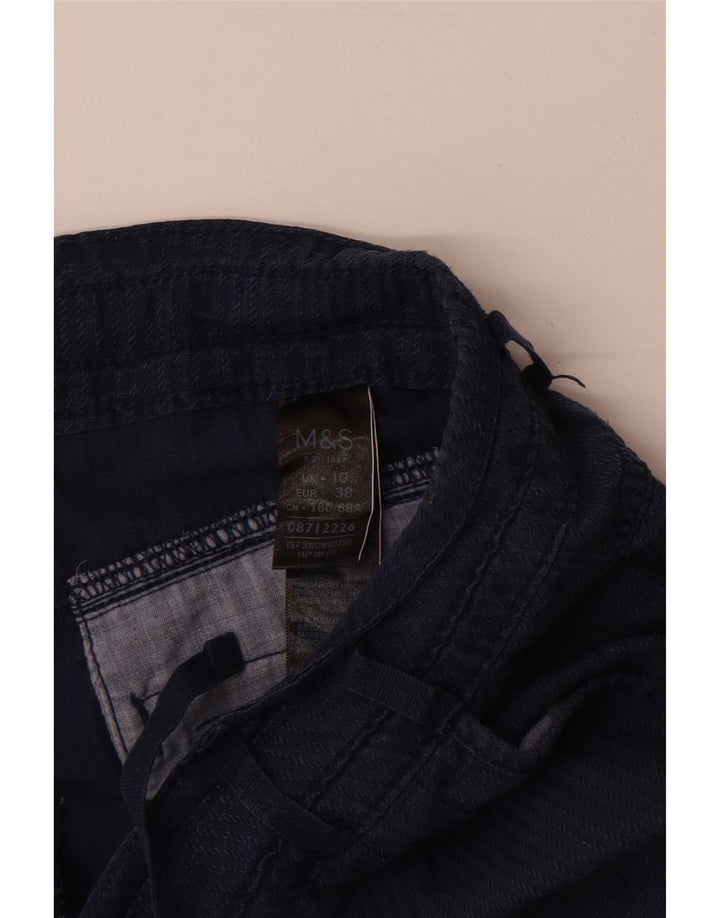 Pantaloncini cargo da donna Marks & Spencer UK 10 piccoli W32 cotone blu navy