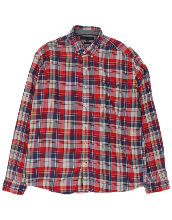 Camicia Tommy Hilfiger da uomo vintage fit XL in cotone a quadri rossi