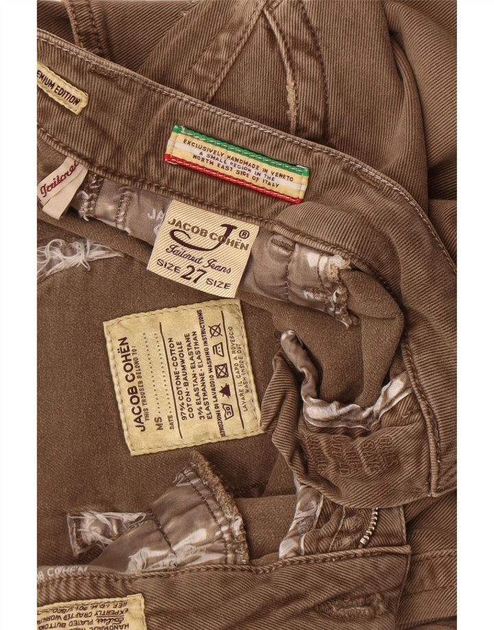 Jeans slim su misura da donna Jacob Cohen W27 L28 cotone marrone