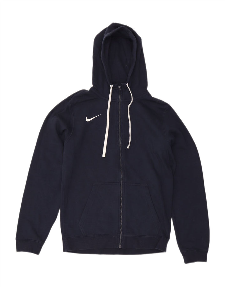 Maglione con cappuccio e zip da uomo NIKE piccolo in cotone blu navy