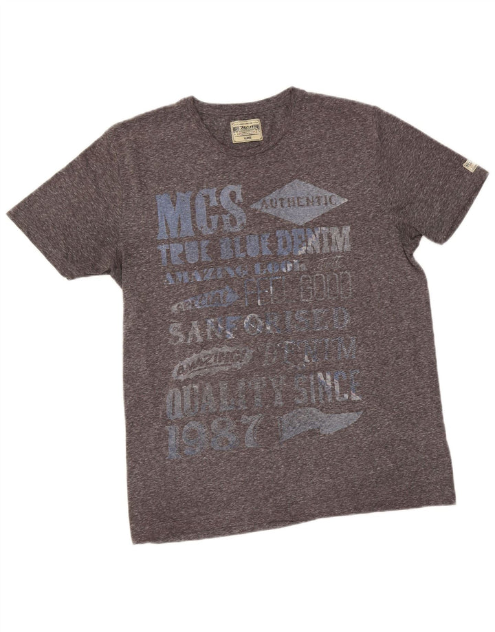 T-shirt grafica da uomo Marlboro Classics Top XL poliestere chiazzato grigio
