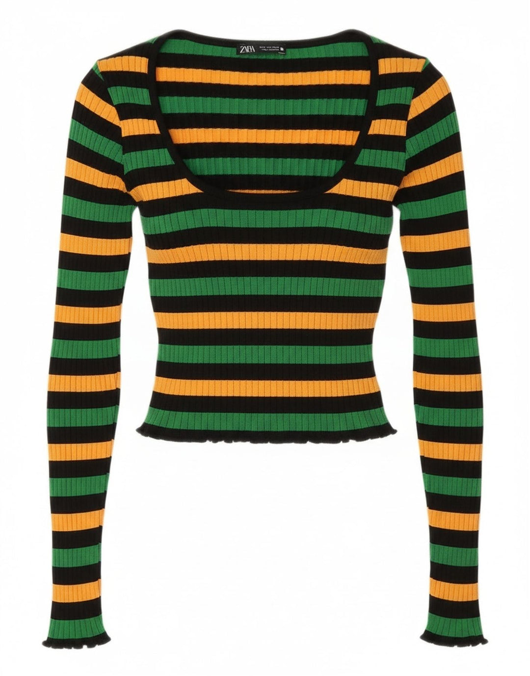 Top corto da donna Zara UK 12 medio a righe multicolore
