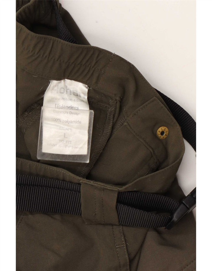 Pantaloni cargo regolari da uomo Rohan grandi W35 L27 kaki poliammide