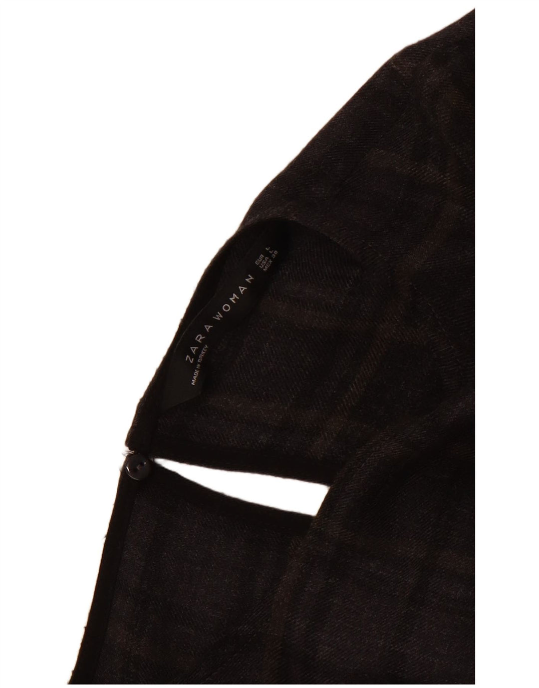 Abito Zara da donna a maniche lunghe a vita bassa UK 14 quadri grigi grandi