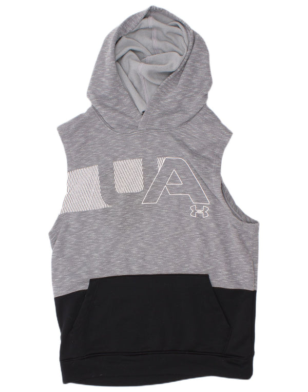 Felpa con cappuccio grafica da ragazzo Under Armour 11-12 anni Large Grey Colourblock