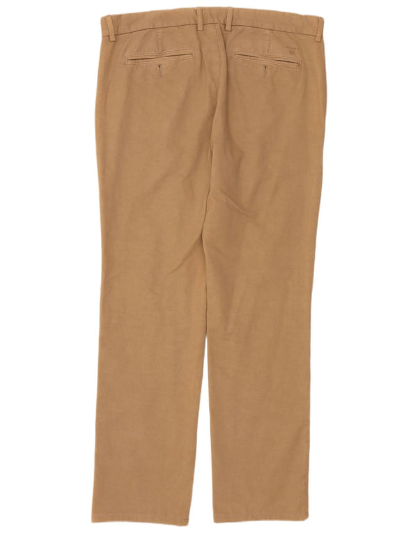 Pantaloni chino dritti a vita bassa da uomo Gant vestibilità stretta W36 L32 in cotone beige